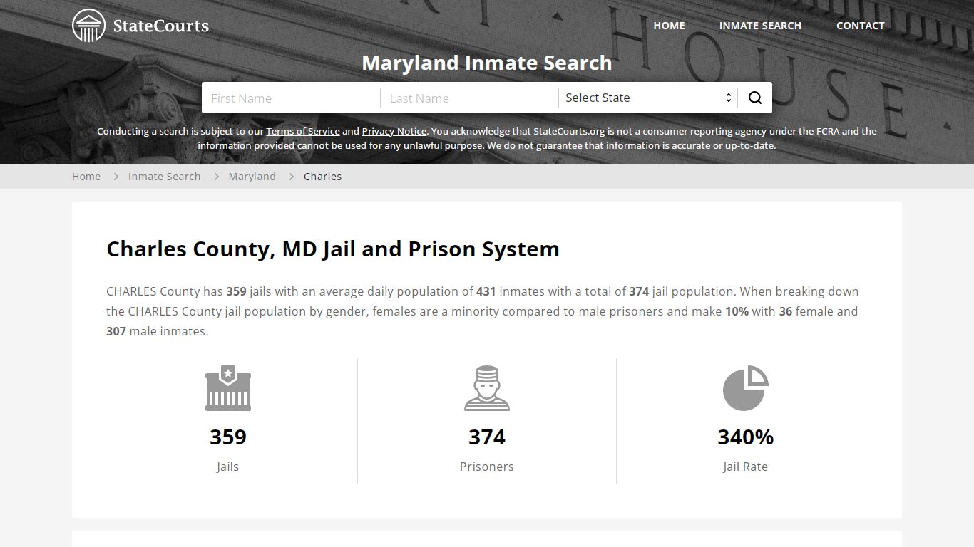 Charles County, MD Inmate Search - StateCourts