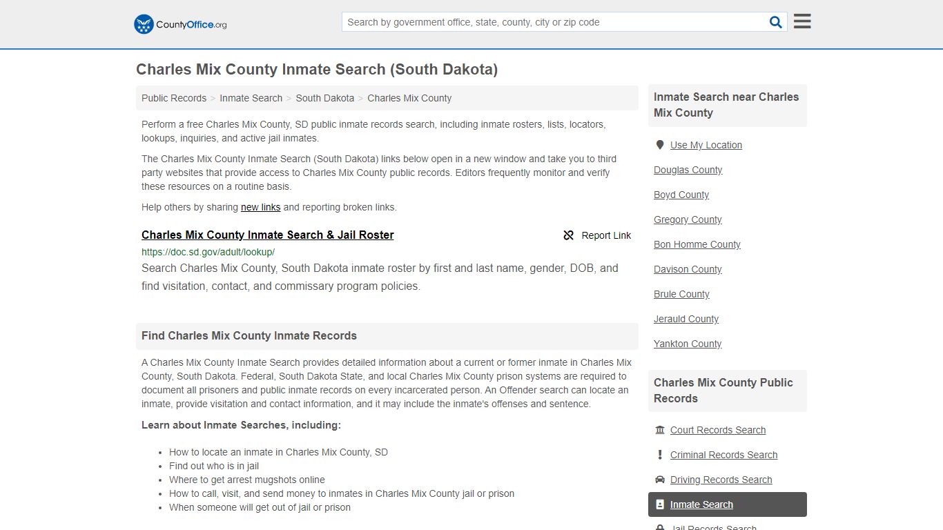 Inmate Search - Charles Mix County, SD (Inmate Rosters ...